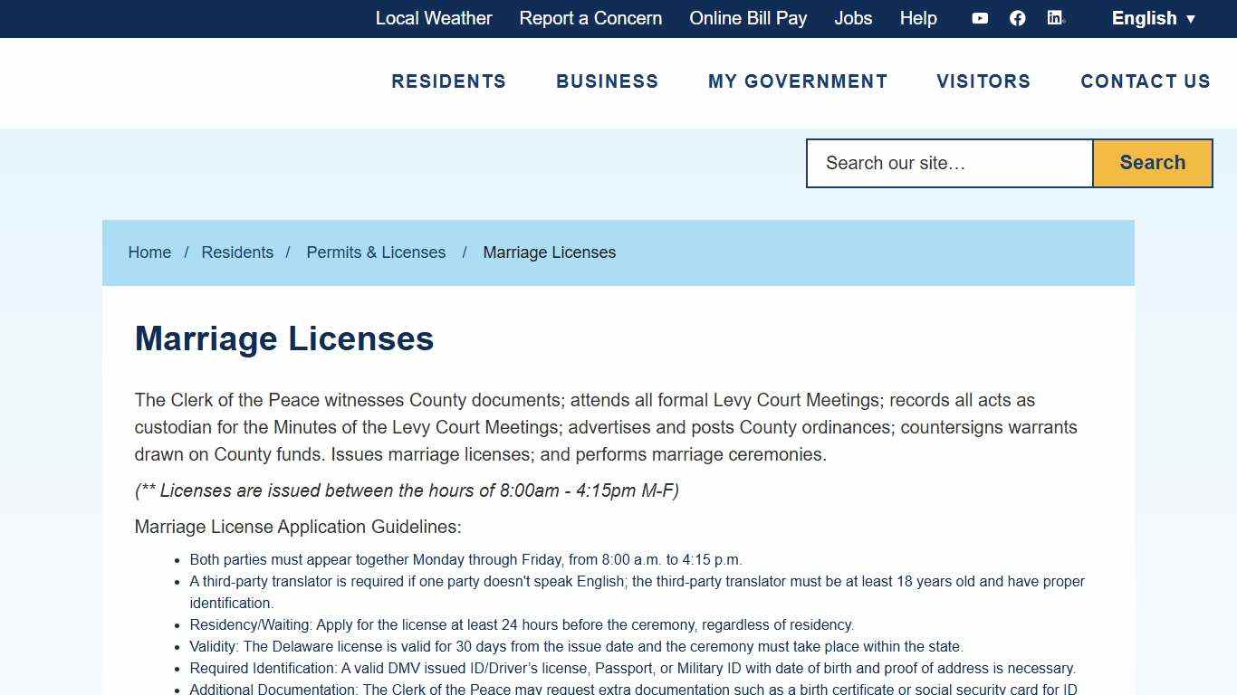 Marriage Licenses Kent County Levy Court